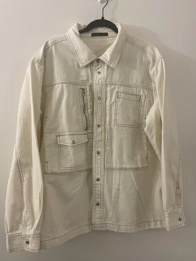 NWOT Oak + Fort Off-White Denim Jacket, Oversized L